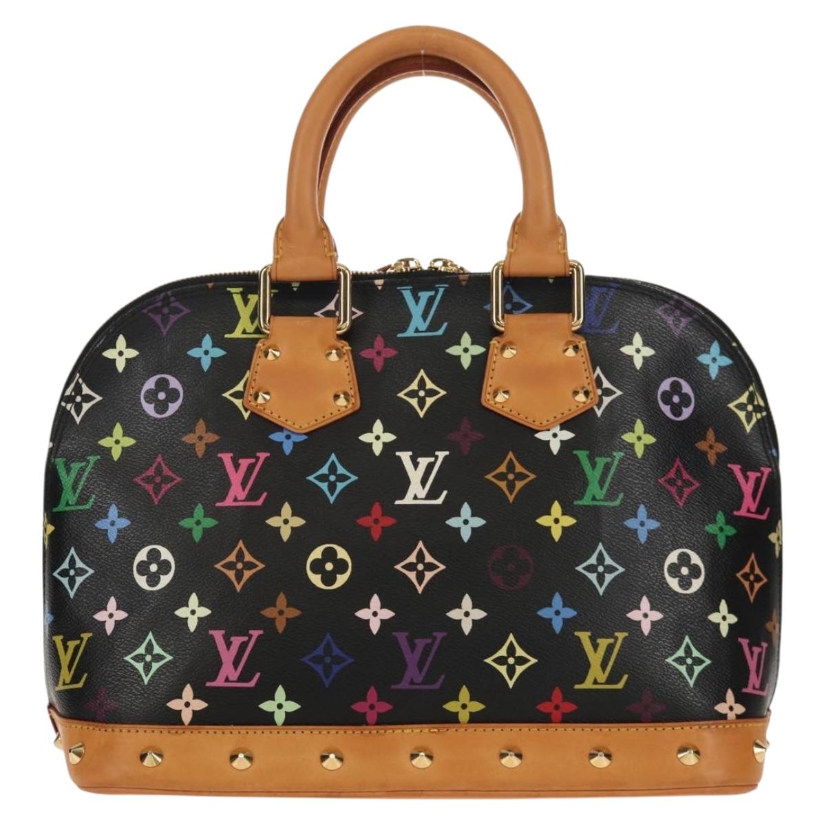 LOUIS VUITTON Monogram Multicolor Alma Hand Bag Black M92646 LV Auth ka244AV
