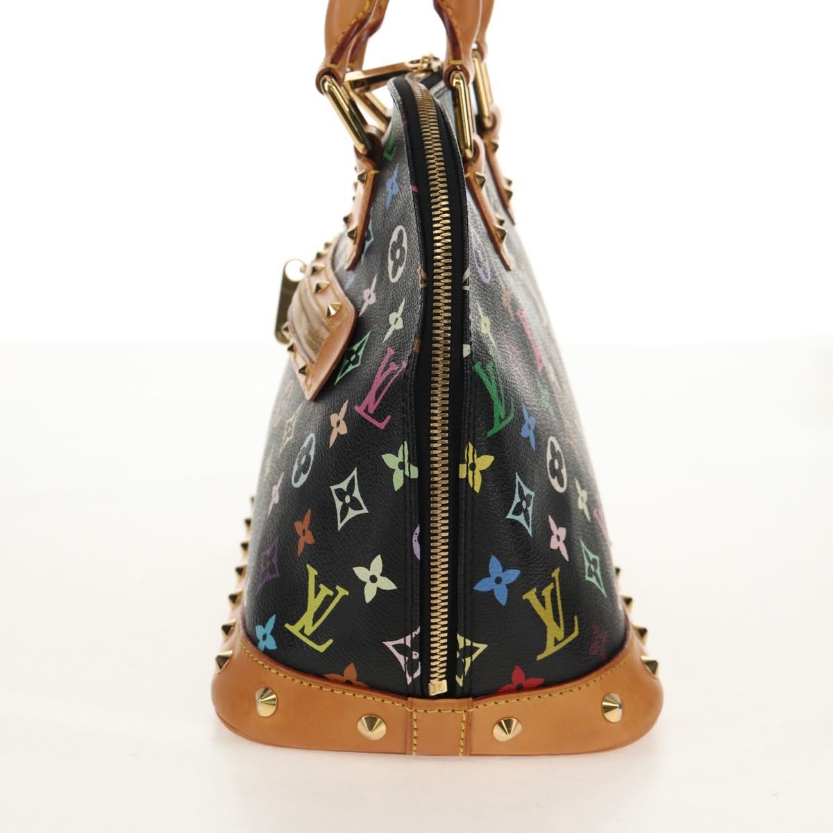 LOUIS VUITTON Monogram Multicolor Alma Hand Bag Black M92646 LV Auth ka244AV