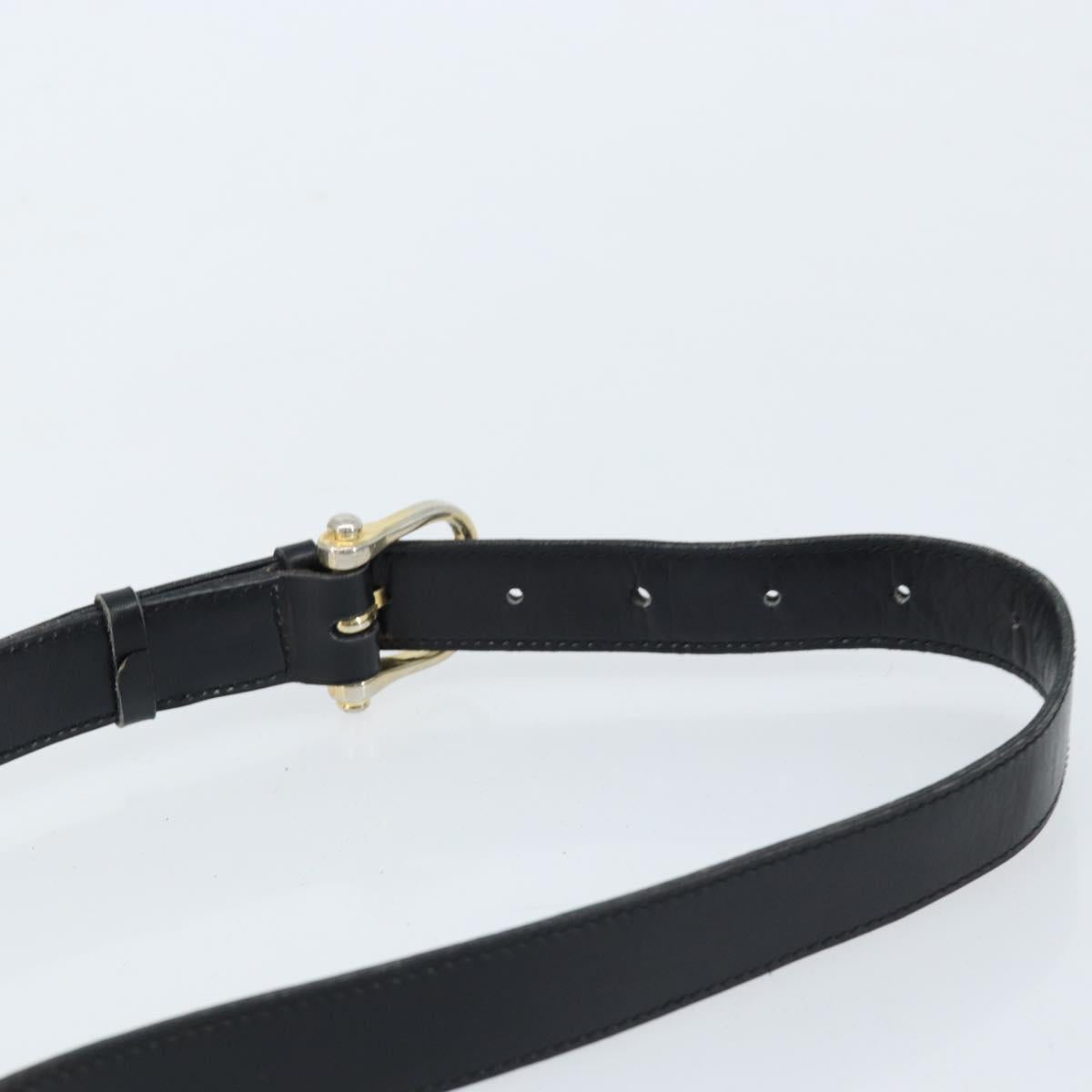 CELINE Shoulder Bag Leather Black Gold Auth ka2456