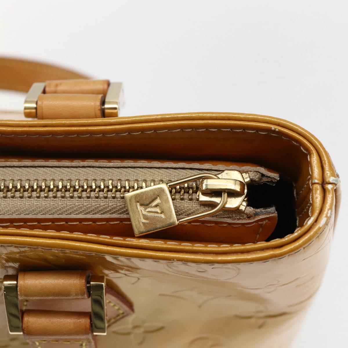 LOUIS VUITTON Monogram Vernis Houston Hand Bag Beige M91004 LV Auth ka2468