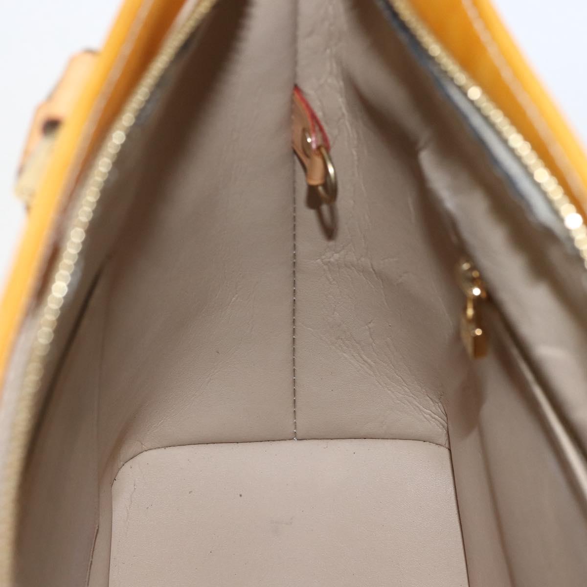LOUIS VUITTON Monogram Vernis Houston Hand Bag Beige M91004 LV Auth ka2468