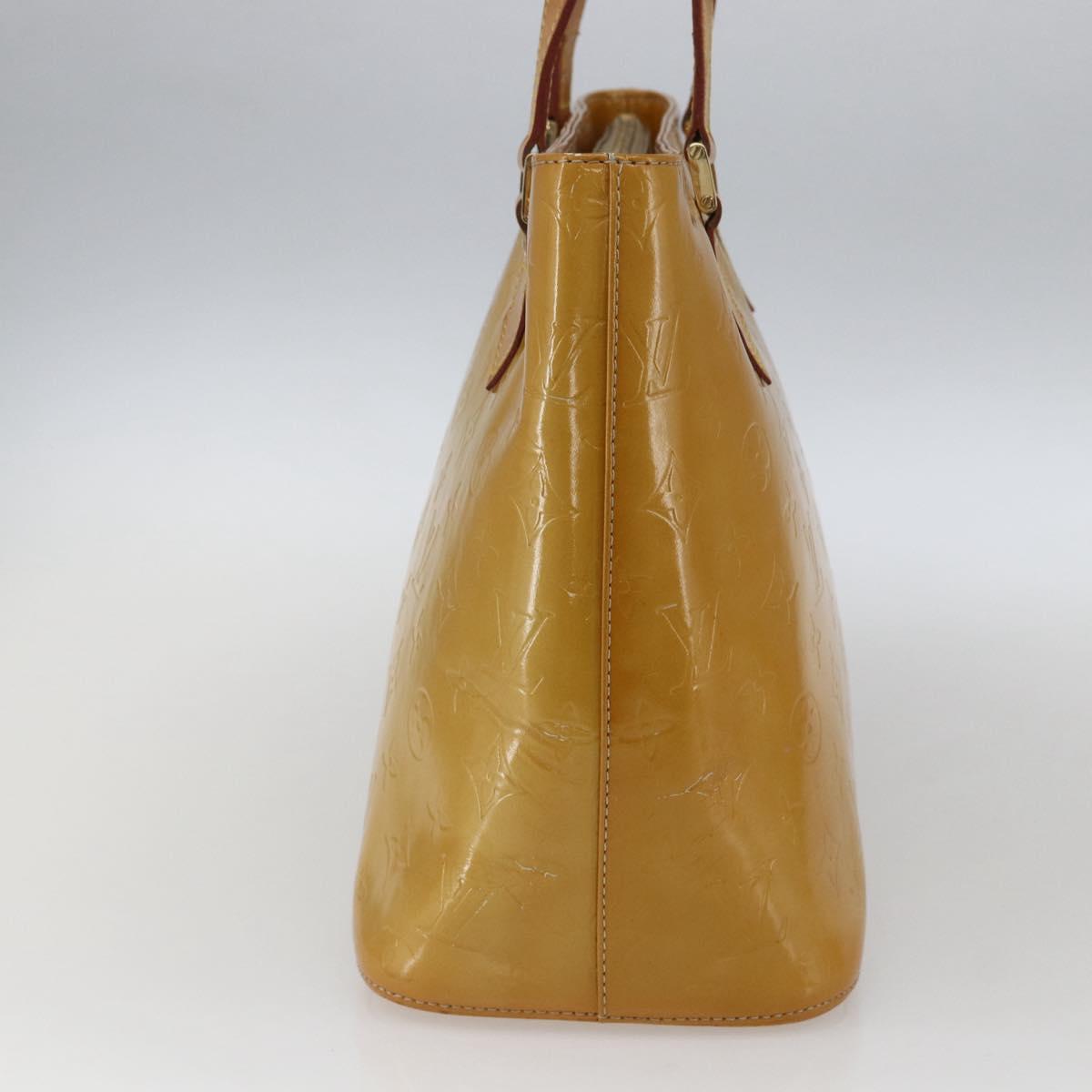 LOUIS VUITTON Monogram Vernis Houston Hand Bag Beige M91004 LV Auth ka2468