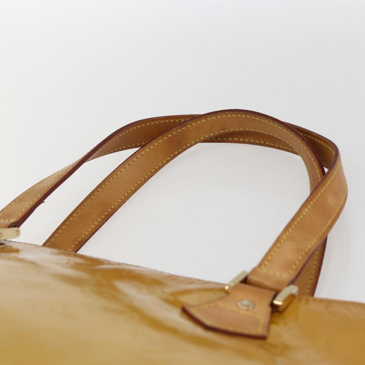 LOUIS VUITTON Monogram Vernis Houston Hand Bag Beige M91004 LV Auth ka2468