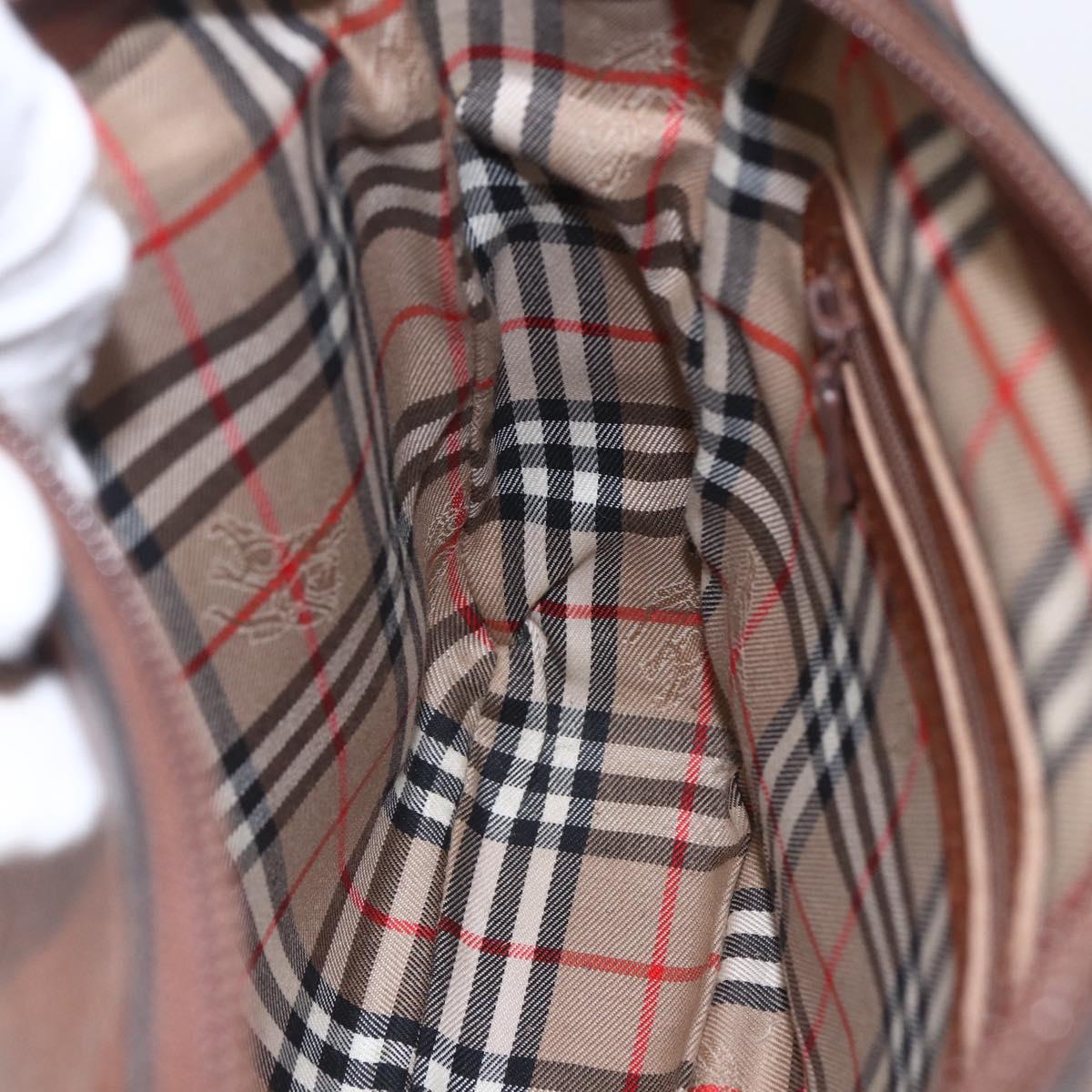 Burberrys Shoulder Bag Leather Brown Gold Auth ka247