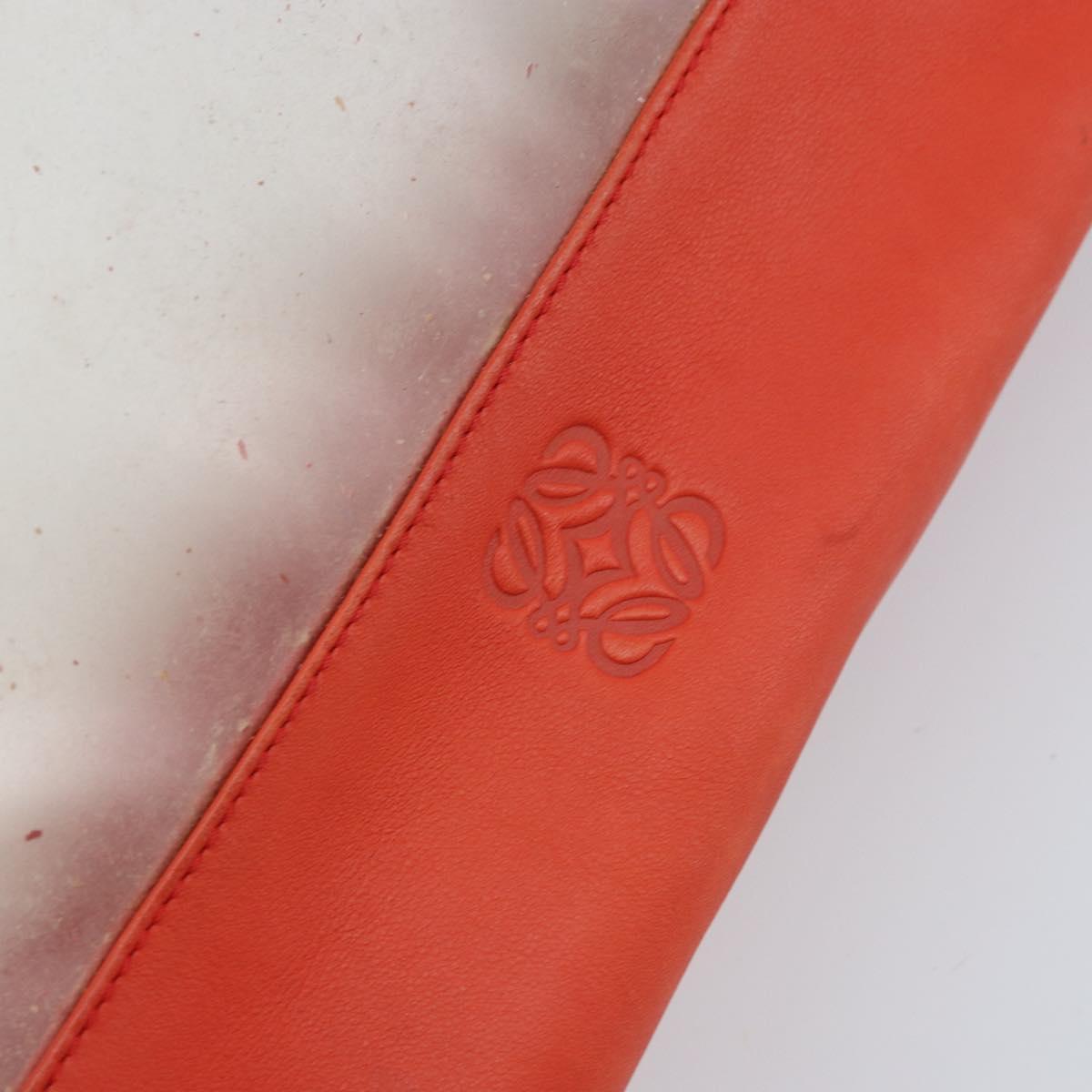 LOEWE Anagram Tote Bag Vinyl Clear Red Auth ka2475