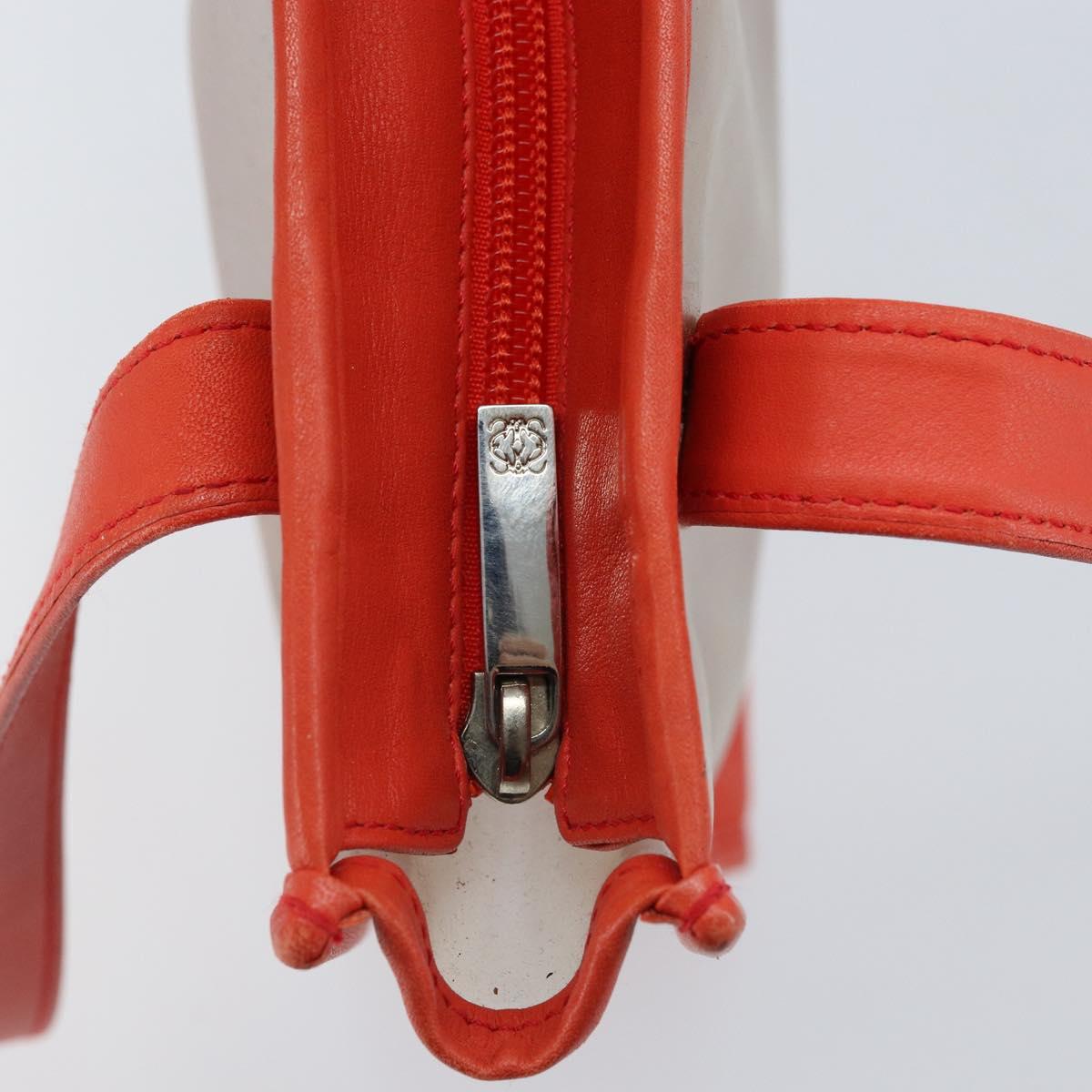 LOEWE Anagram Tote Bag Vinyl Clear Red Auth ka2475