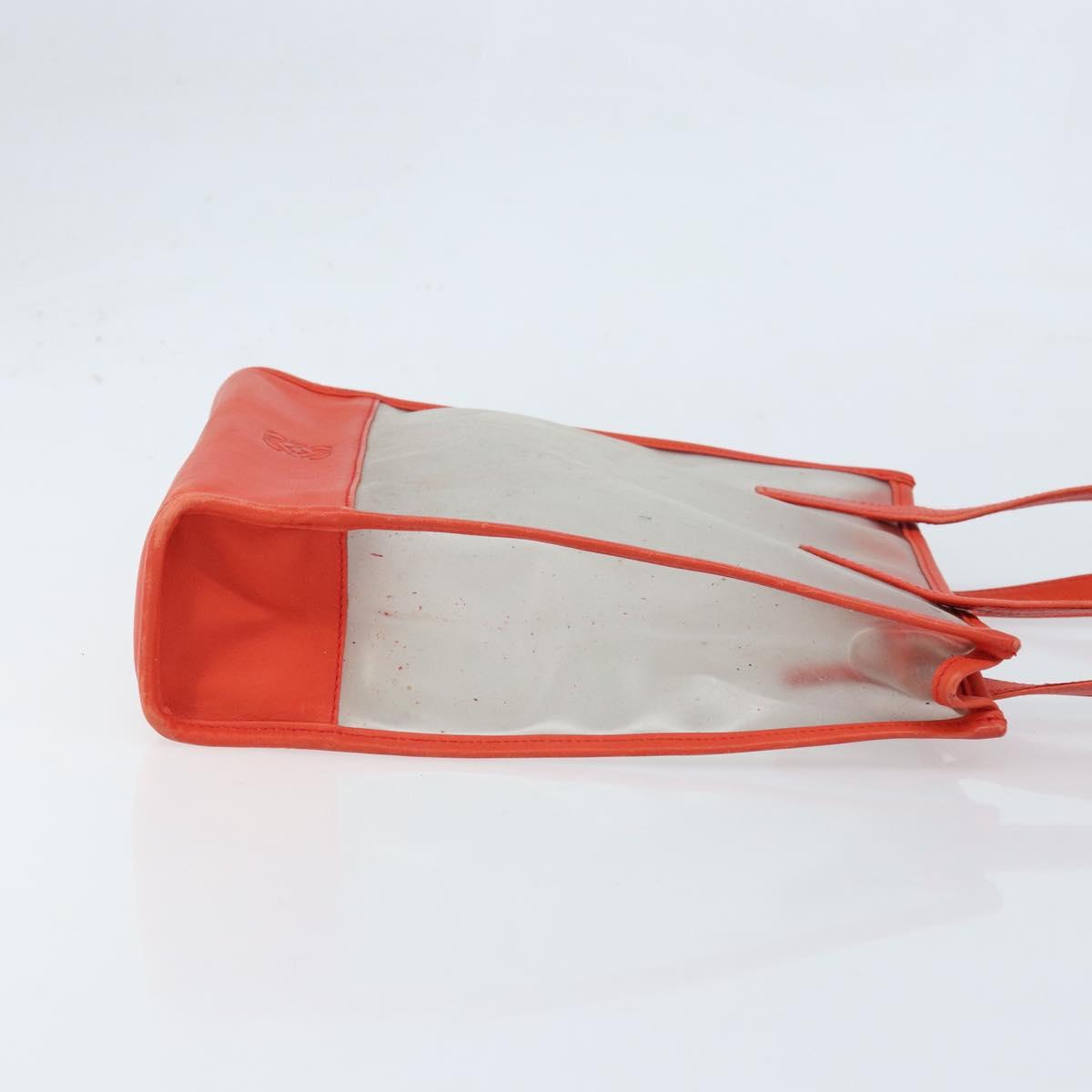 LOEWE Anagram Tote Bag Vinyl Clear Red Auth ka2475