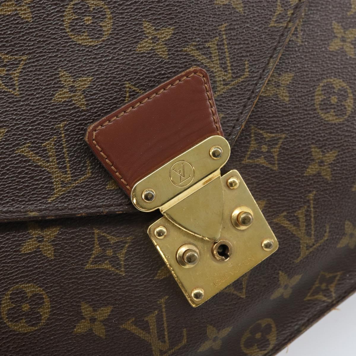 LOUIS VUITTON Monogram Porte Documents Bandouliere Bag M53338 LV Auth ka2476
