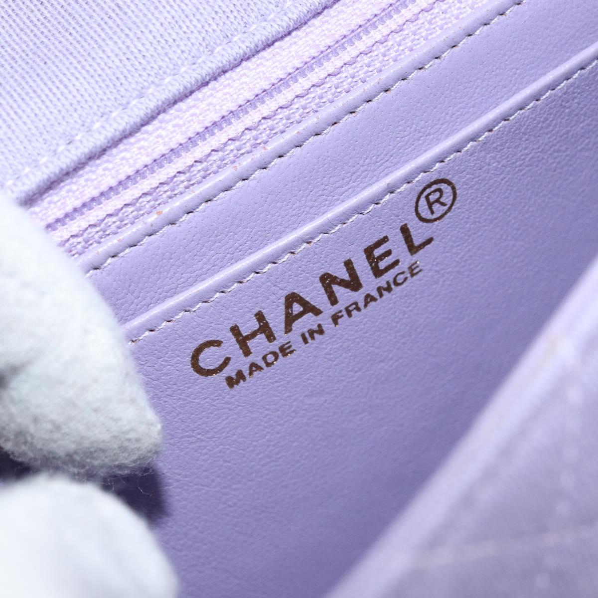 CHANEL Matelasse Chain Shoulder Bag cotton Purple Gold CC Auth ka2484SAV