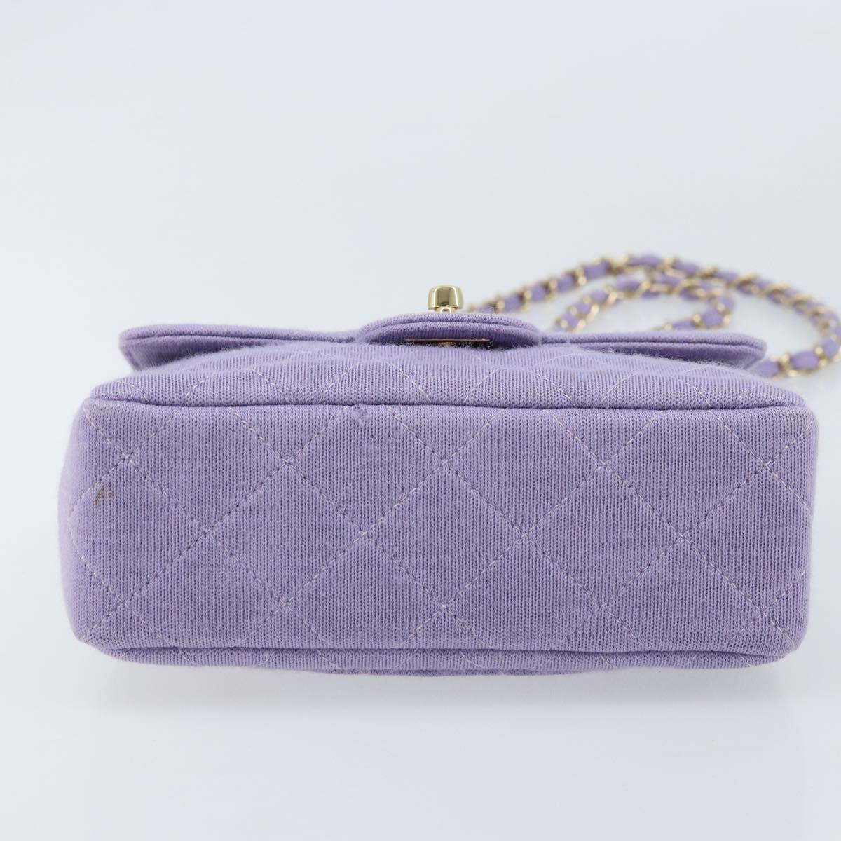 CHANEL Matelasse Chain Shoulder Bag cotton Purple Gold CC Auth ka2484SAV