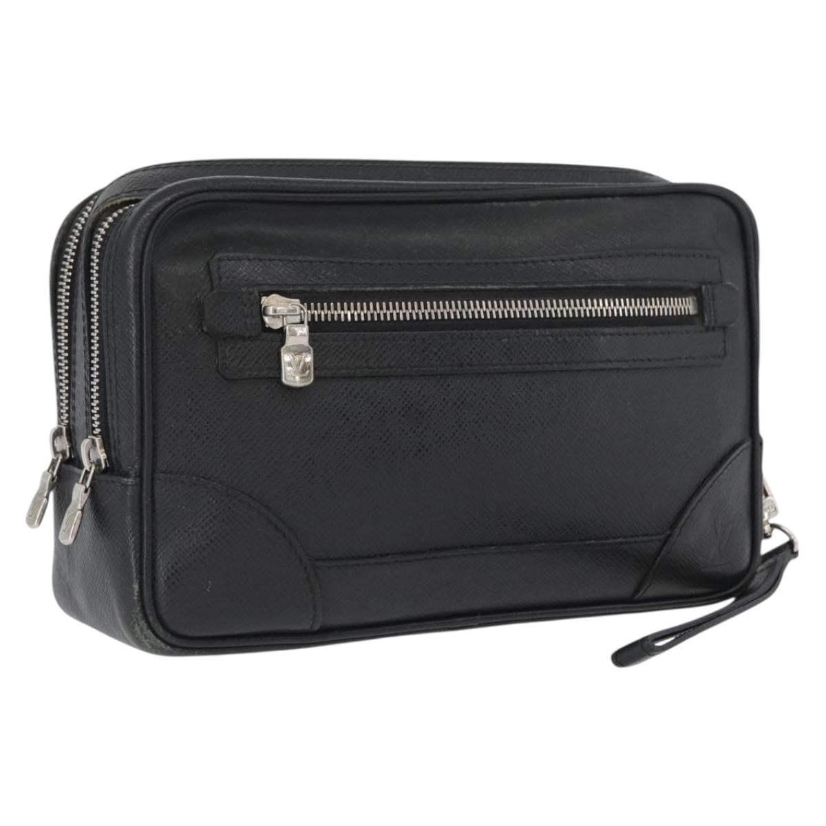 LOUIS VUITTON Taiga Pavel Clutch Bag Ardoise M31142 LV Auth ka2492
