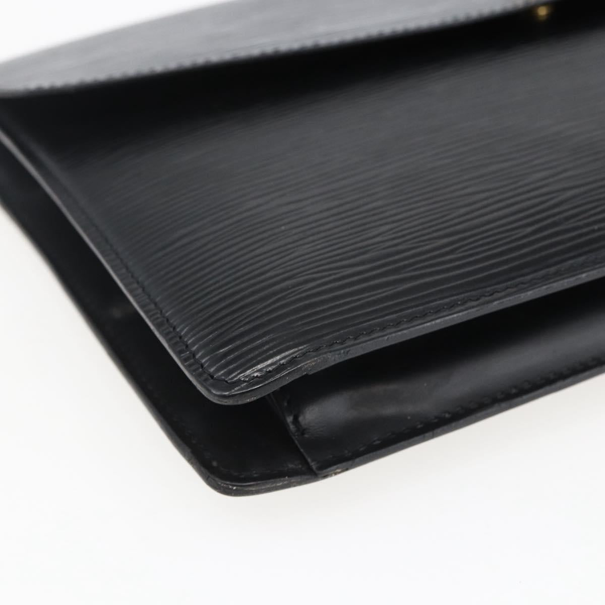 LOUIS VUITTON Epi Montaigne 27 Clutch Bag Black M52652 LV Auth ka2493