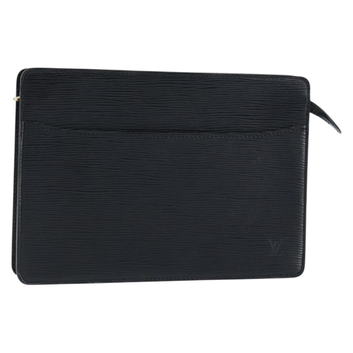 LOUIS VUITTON Epi Pochette Homme Clutch Bag Black M52522 LV Auth ka2502