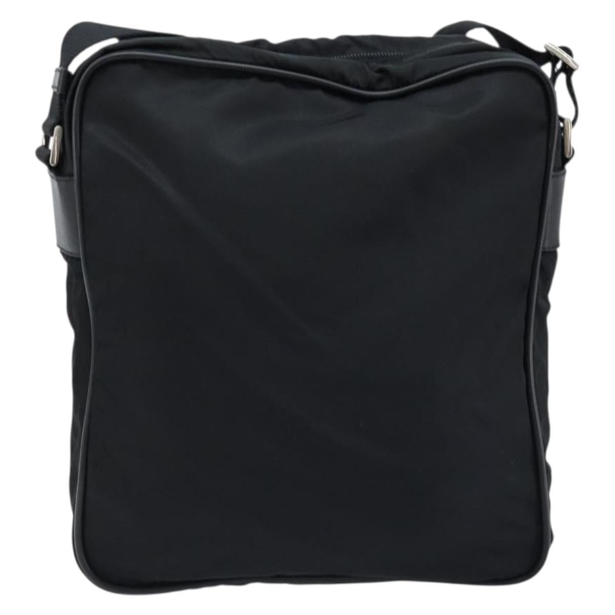 PRADA Shoulder Bag Nylon Black Silver Auth ka2509V