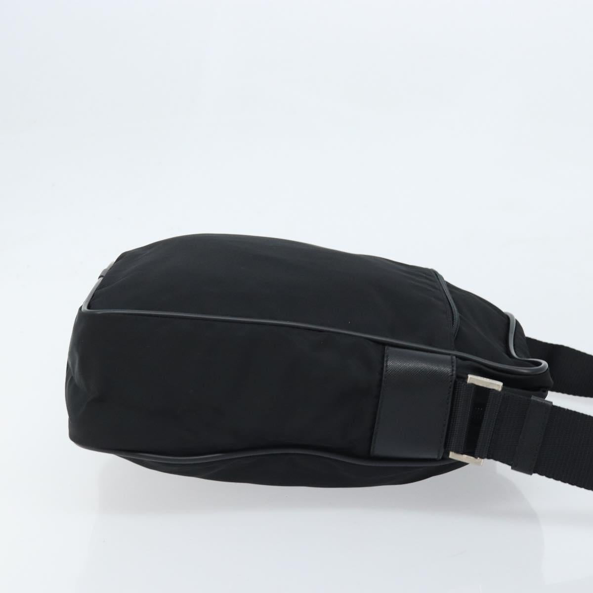 PRADA Shoulder Bag Nylon Black Silver Auth ka2509V