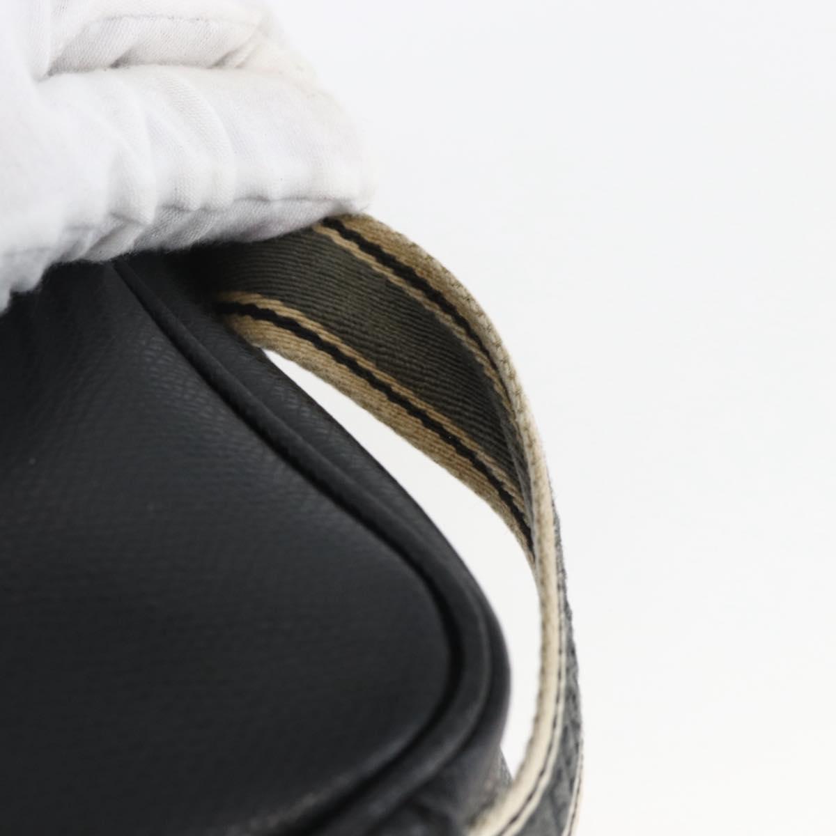 Salvatore Ferragamo Clutch Bag Leather Black Silver Auth ka2510