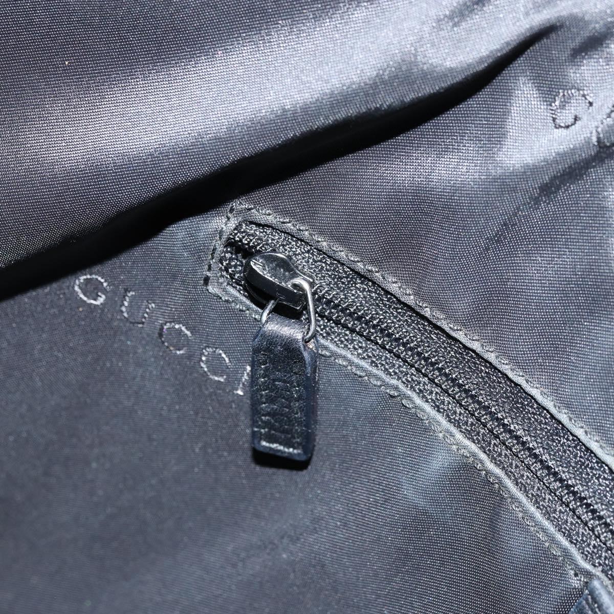 GUCCI Bamboo Hand Bag Leather Black Silver 000 0531 Auth ka2522