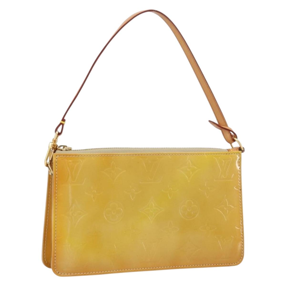LOUIS VUITTON Monogram Vernis Lexington Pouch Beige M91010 LV Auth ka2523