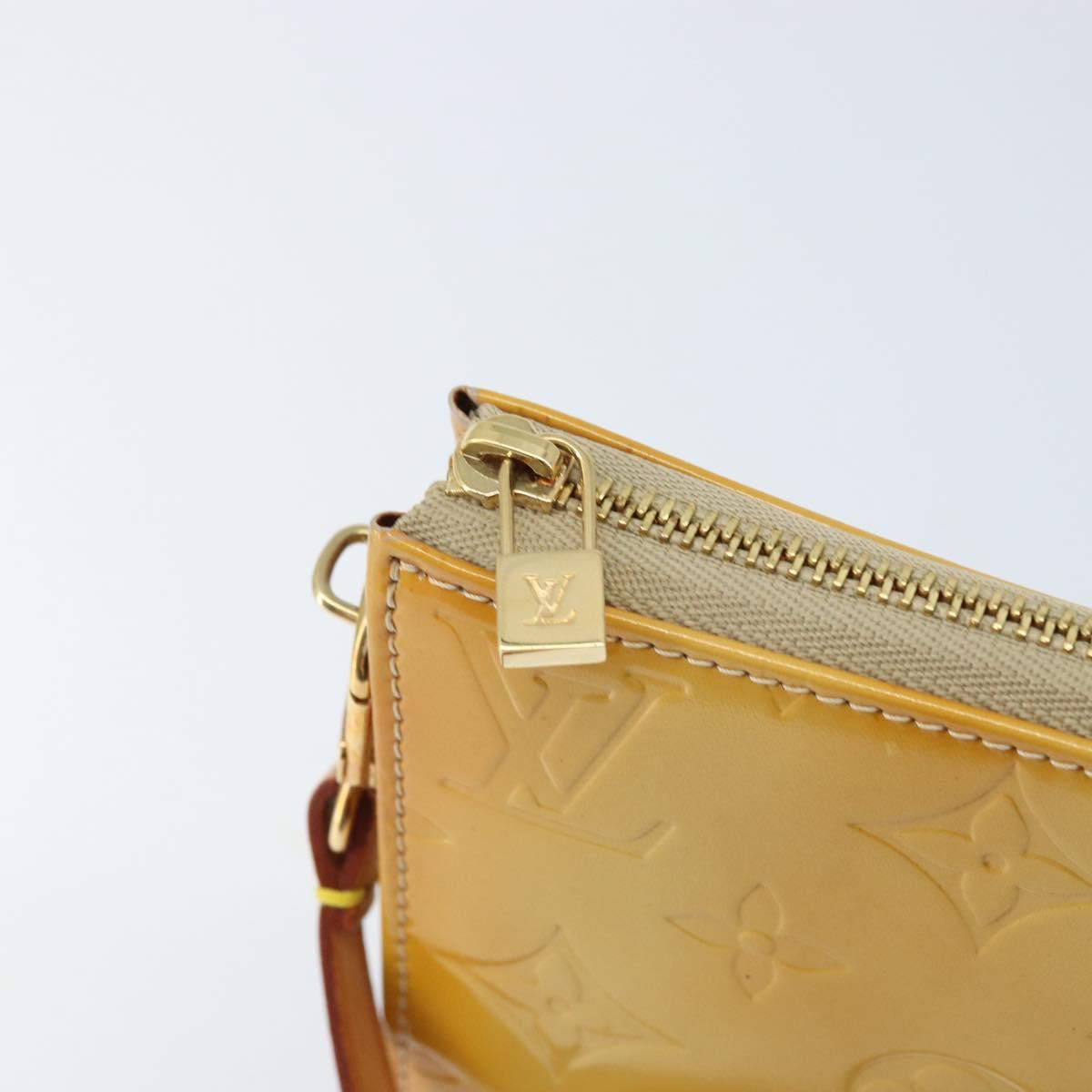 LOUIS VUITTON Monogram Vernis Lexington Pouch Beige M91010 LV Auth ka2523