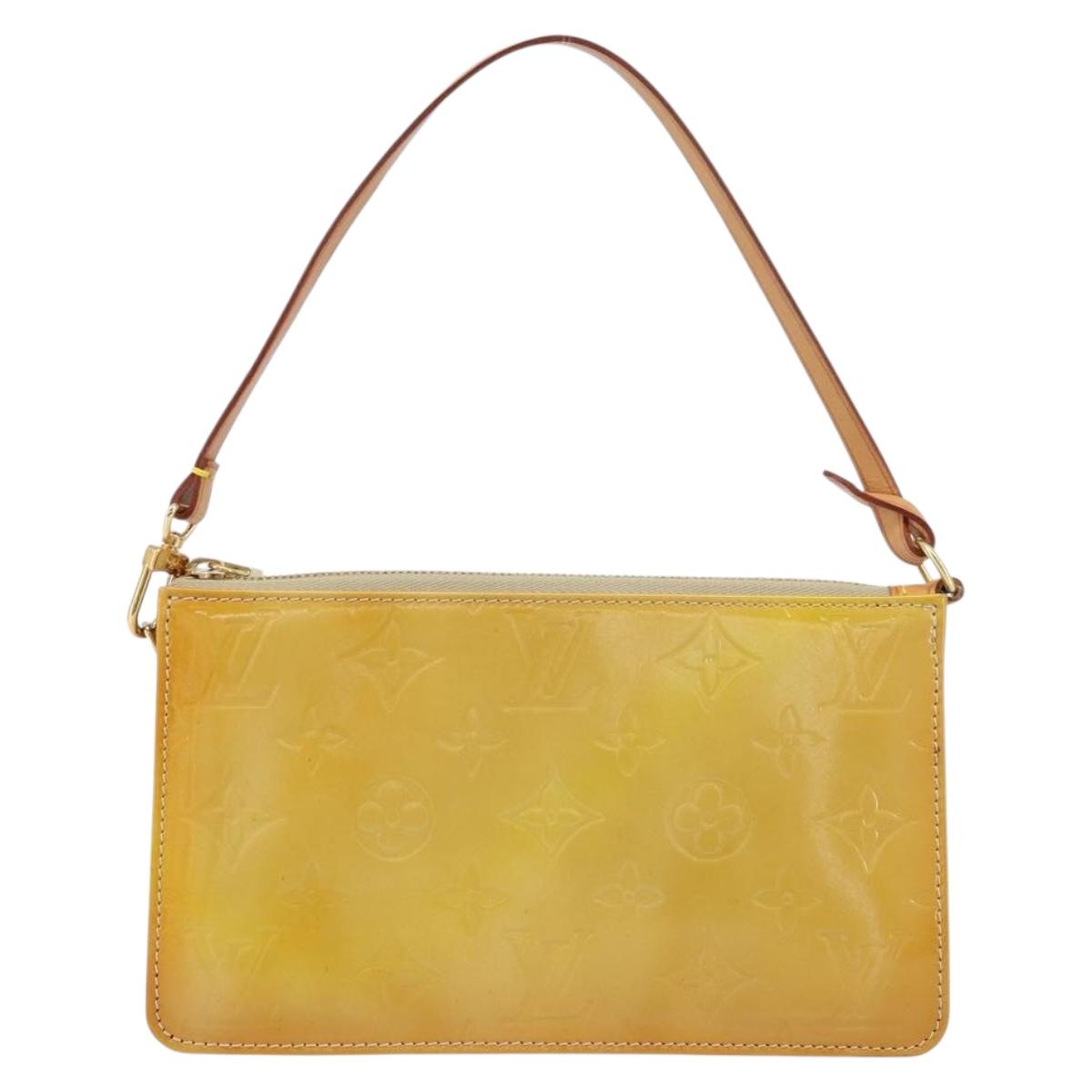 LOUIS VUITTON Monogram Vernis Lexington Pouch Beige M91010 LV Auth ka2523