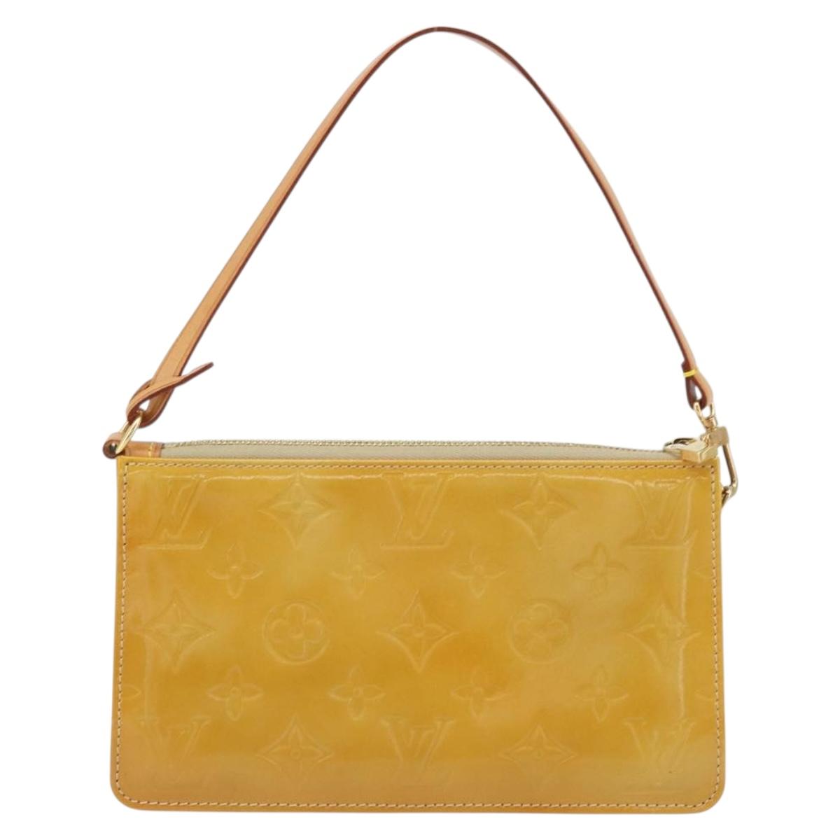 LOUIS VUITTON Monogram Vernis Lexington Pouch Beige M91010 LV Auth ka2523