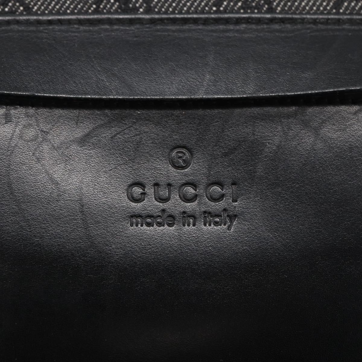 GUCCI GG Canvas Tote Bag Black Silver 34339 Auth ka2529