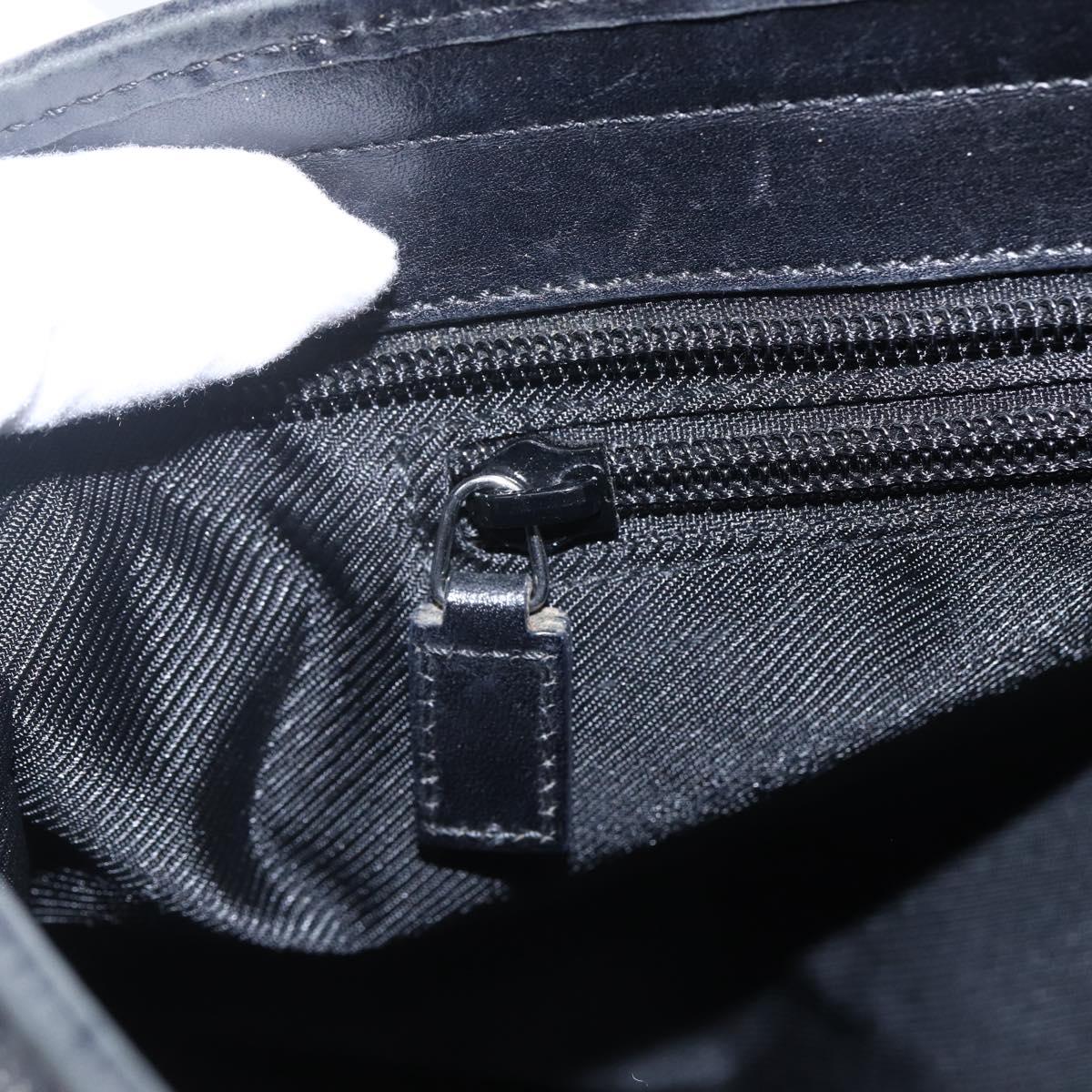 GUCCI GG Canvas Tote Bag Black Silver 34339 Auth ka2529