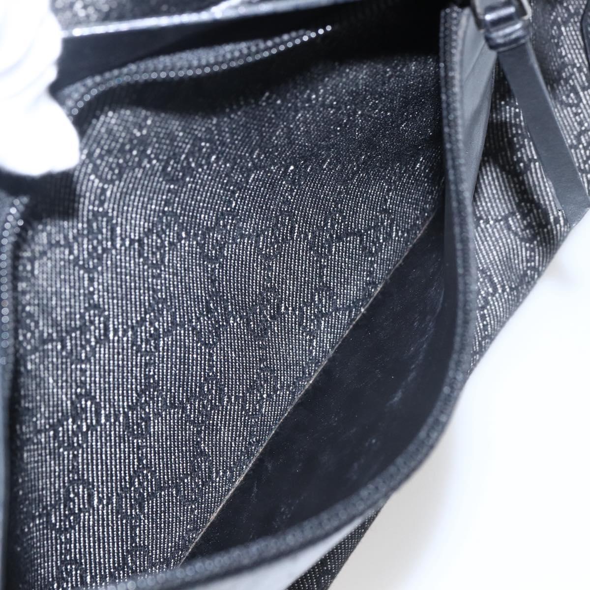 GUCCI GG Canvas Tote Bag Black Silver 34339 Auth ka2529
