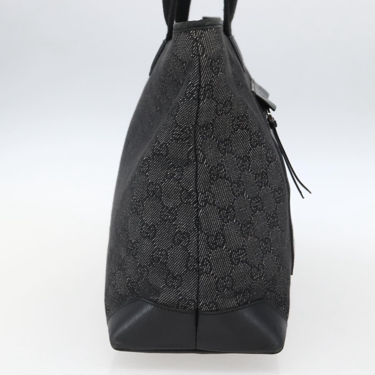 GUCCI GG Canvas Tote Bag Black Silver 34339 Auth ka2529