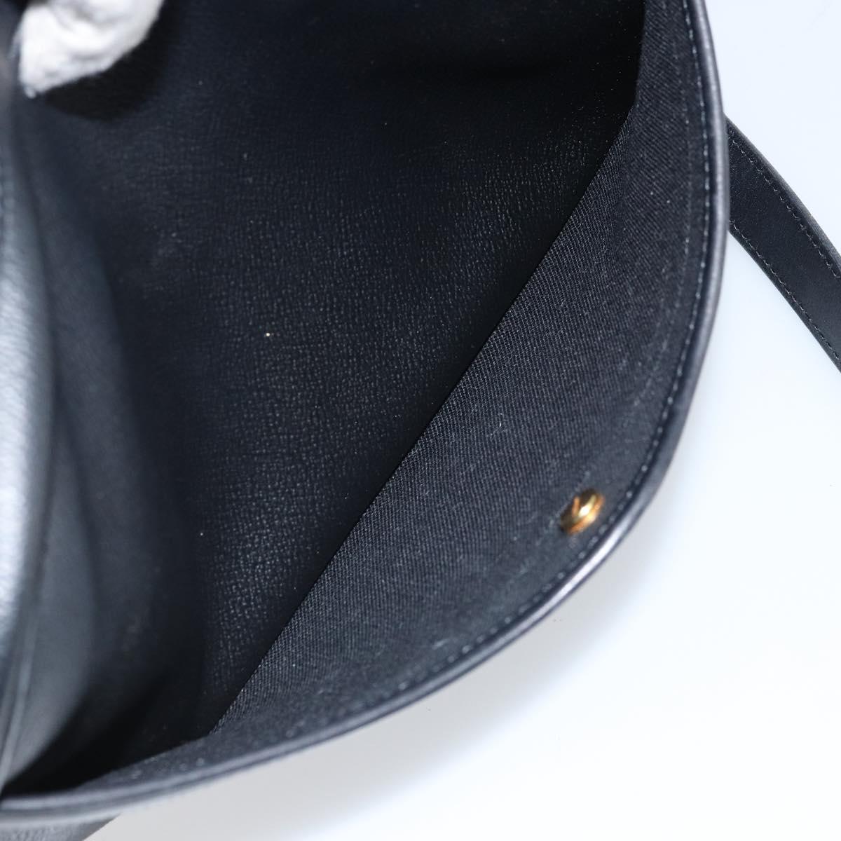 Christian Dior Honeycomb Canvas Shoulder Bag PVC Black Gold Auth ka2533