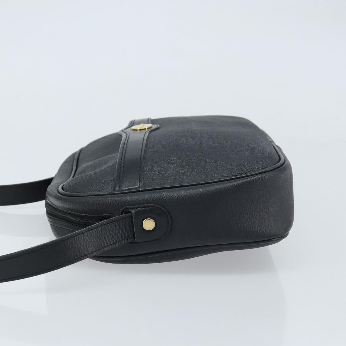 Christian Dior Honeycomb Canvas Shoulder Bag PVC Black Gold Auth ka2533