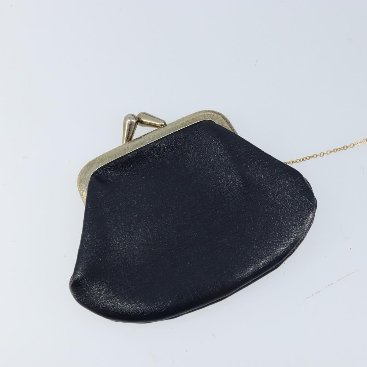 Christian Dior Trotter Canvas Clutch Bag Leather Navy Silver Auth ka2535