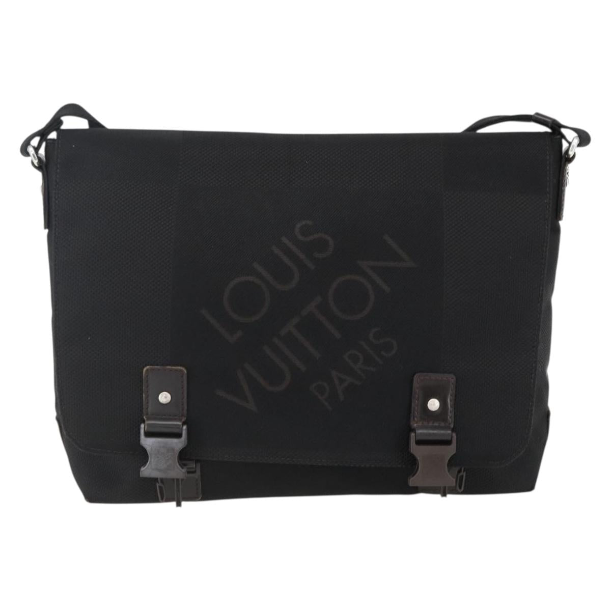 LOUIS VUITTON Damier Geant Roux Shoulder Bag Black M93079 LV Auth ka2536