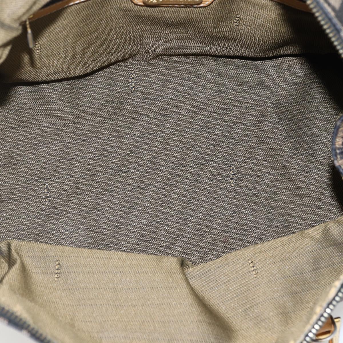 FENDI Zucca Canvas Hand Bag Brown Black Auth ka2543
