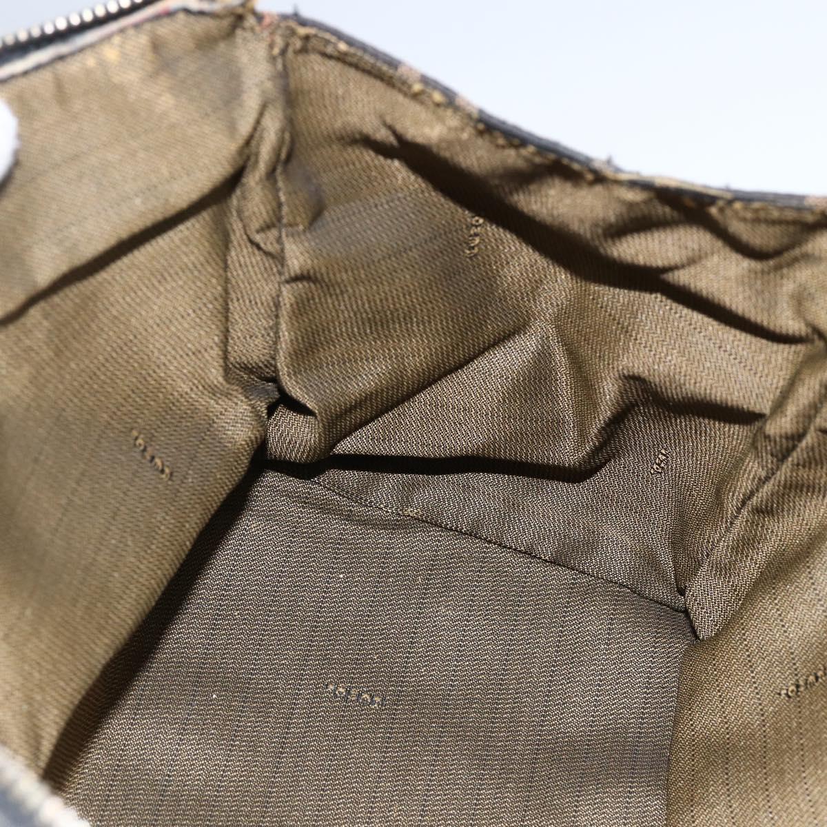 FENDI Zucca Canvas Hand Bag Brown Black Auth ka2543