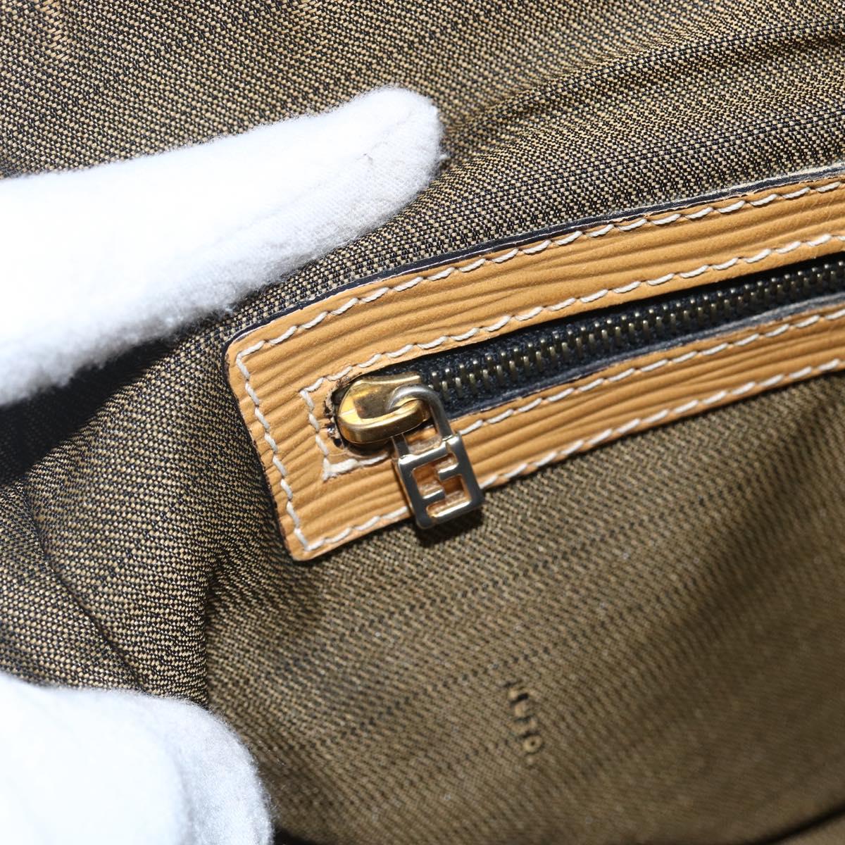 FENDI Zucca Canvas Hand Bag Brown Black Auth ka2543