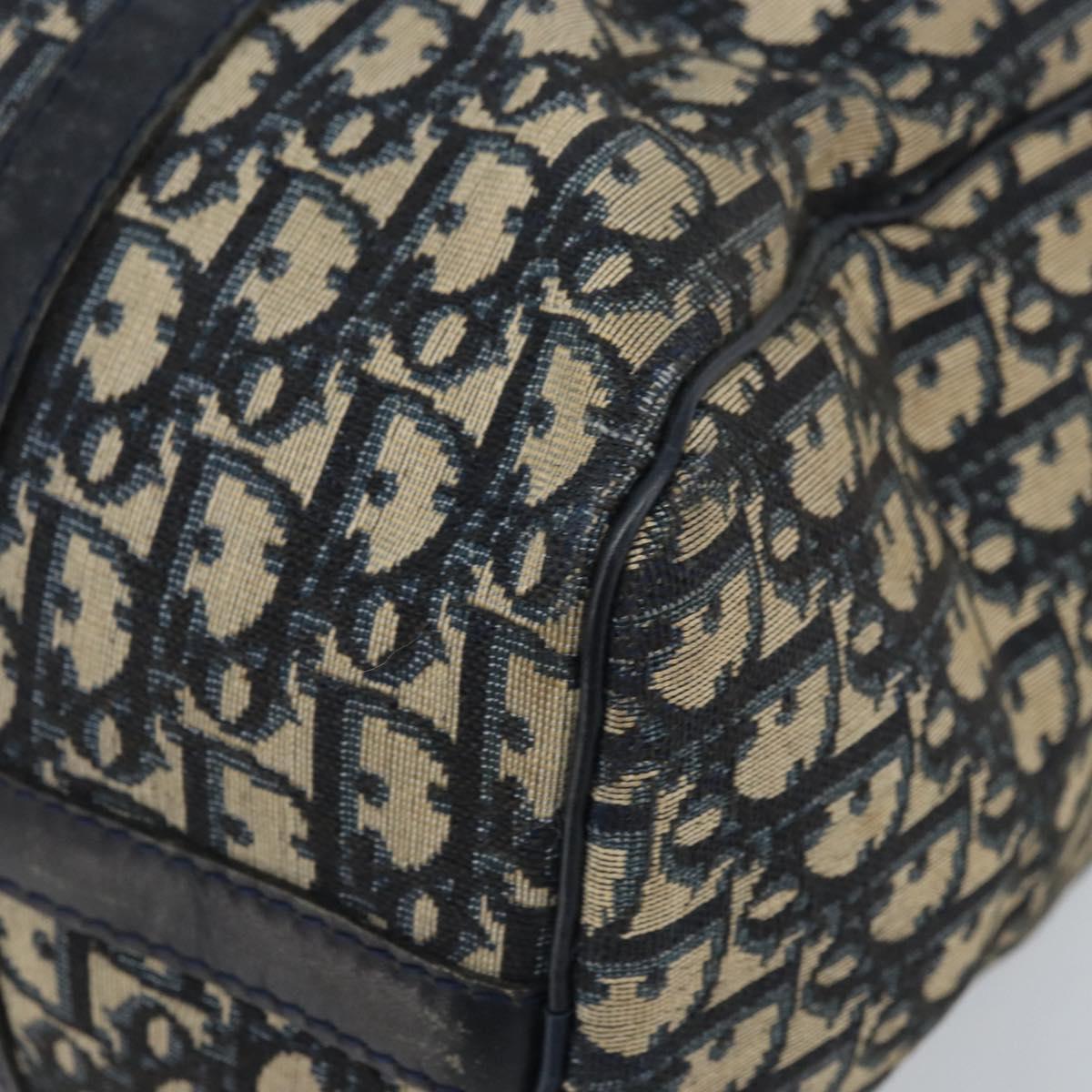 Christian Dior Trotter Canvas Hand Bag Navy Silver Auth ka2546