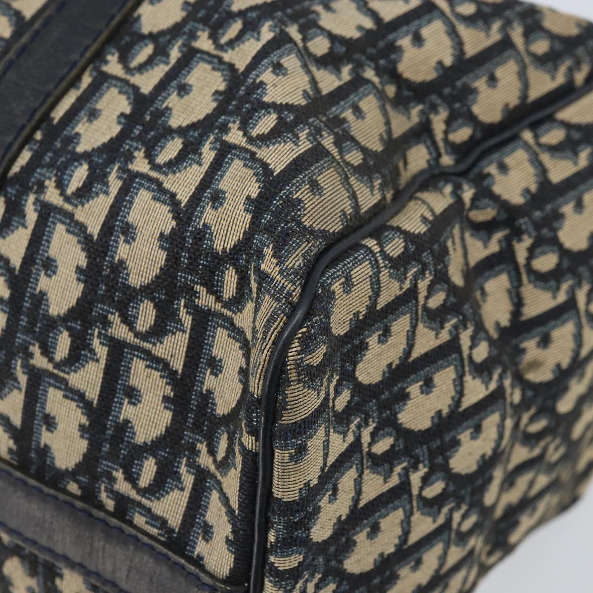 Christian Dior Trotter Canvas Hand Bag Navy Silver Auth ka2546