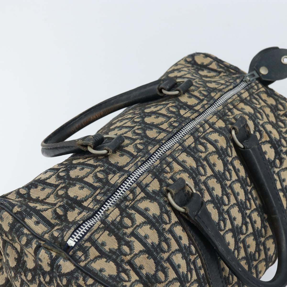 Christian Dior Trotter Canvas Hand Bag Navy Silver Auth ka2546