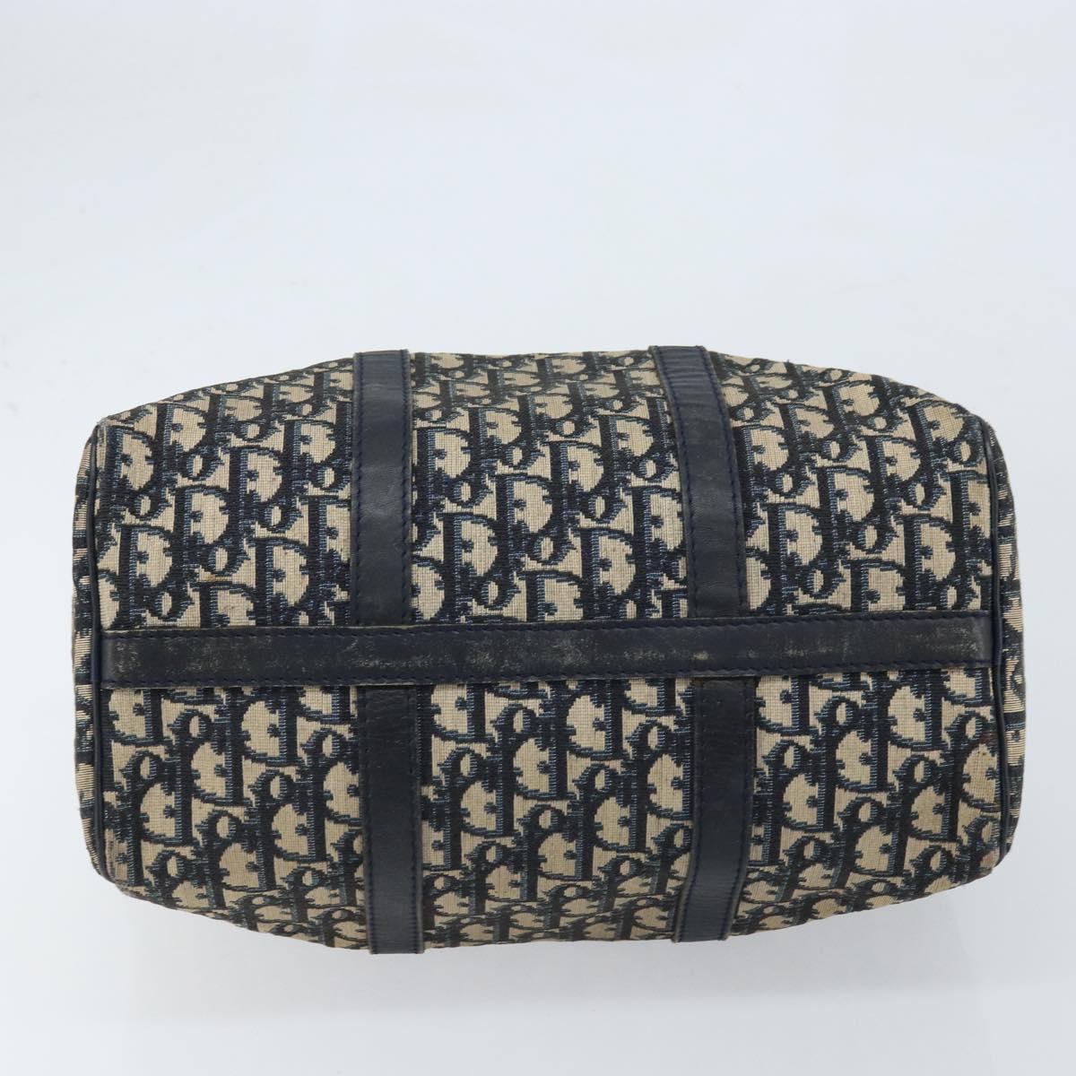 Christian Dior Trotter Canvas Hand Bag Navy Silver Auth ka2546