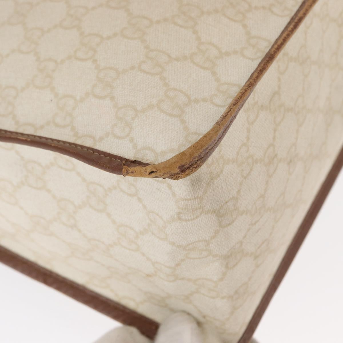 GUCCI GG Supreme Hand Bag PVC Cream Gold 190259 Auth ka255