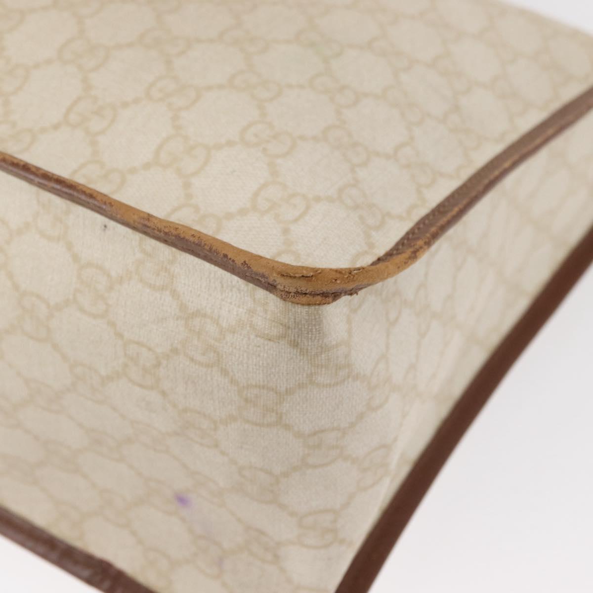 GUCCI GG Supreme Hand Bag PVC Cream Gold 190259 Auth ka255