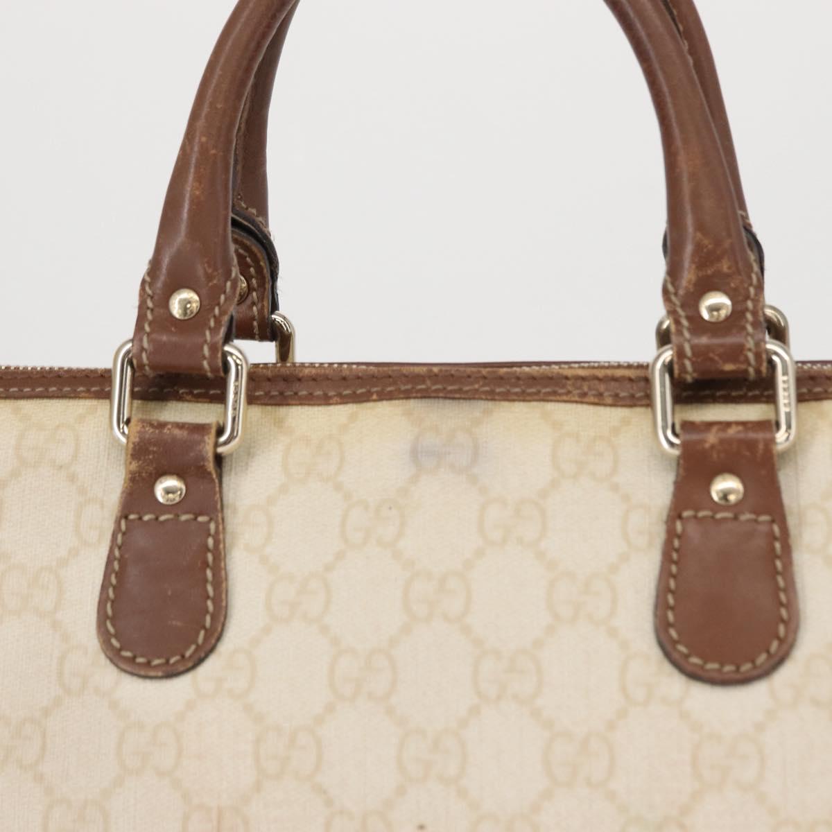 GUCCI GG Supreme Hand Bag PVC Cream Gold 190259 Auth ka255