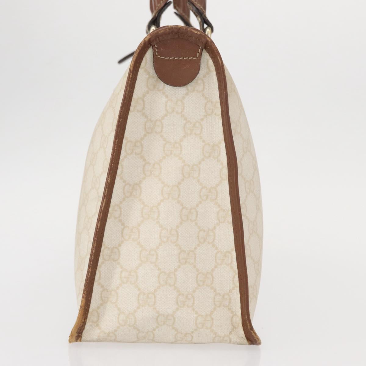 GUCCI GG Supreme Hand Bag PVC Cream Gold 190259 Auth ka255