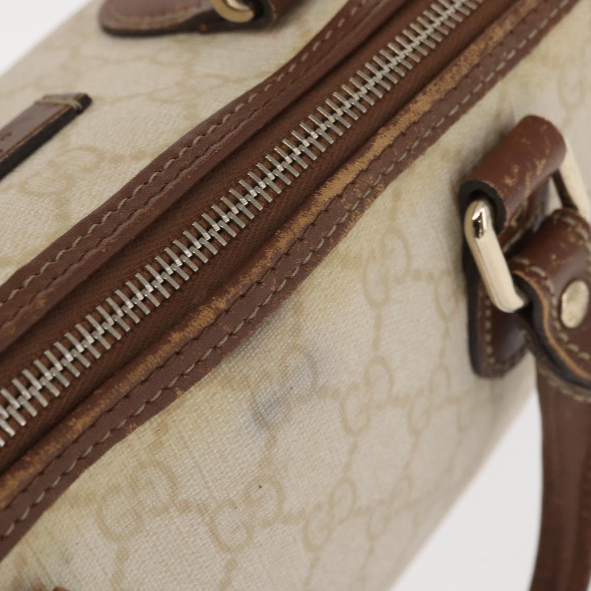 GUCCI GG Supreme Hand Bag PVC Cream Gold 190259 Auth ka255