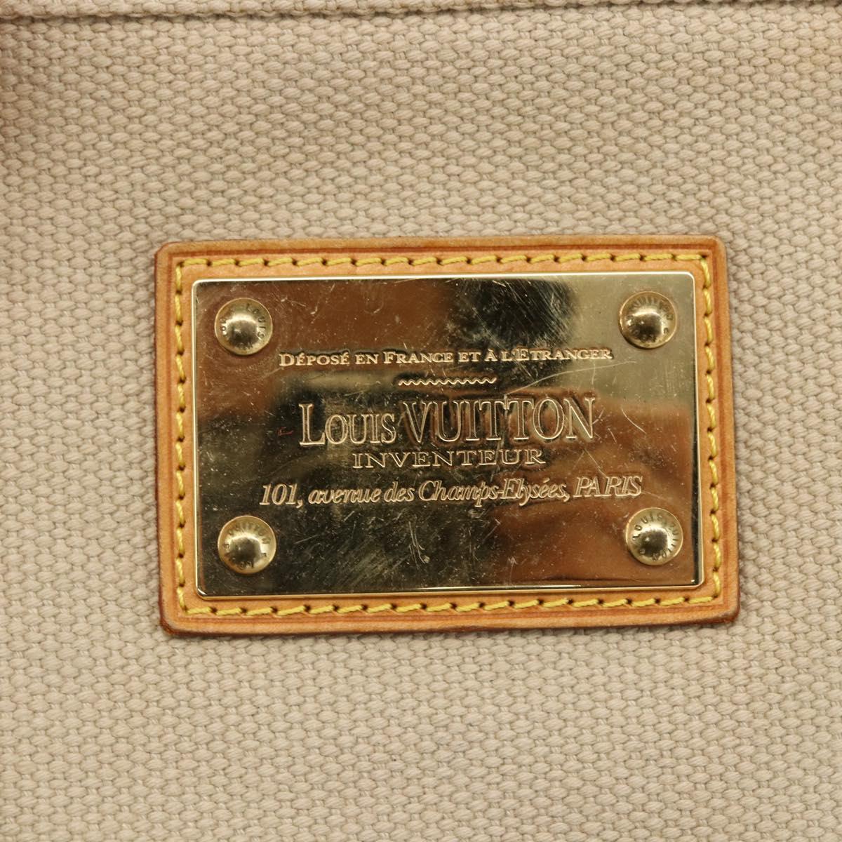 LOUIS VUITTON Antigua Cabas MM Tote Bag Canvas Beige Red M40035 LV Auth ka2556