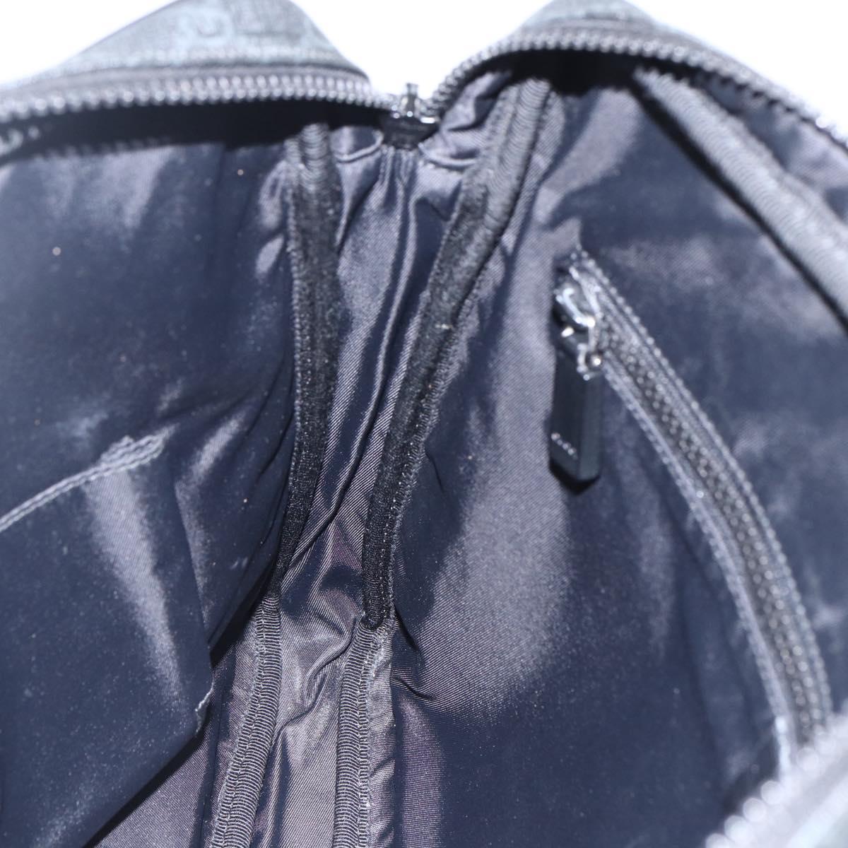 GUCCI GG Supreme Shoulder Bag PVC Black Silver 169933 Auth ka2559