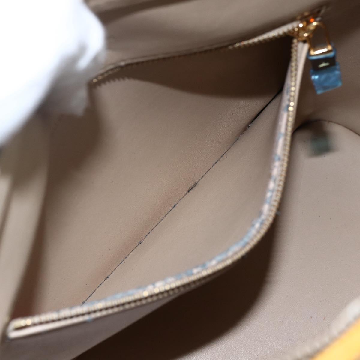 LOUIS VUITTON Monogram Vernis Houston Hand Bag Jaune M91121 LV Auth ka2560