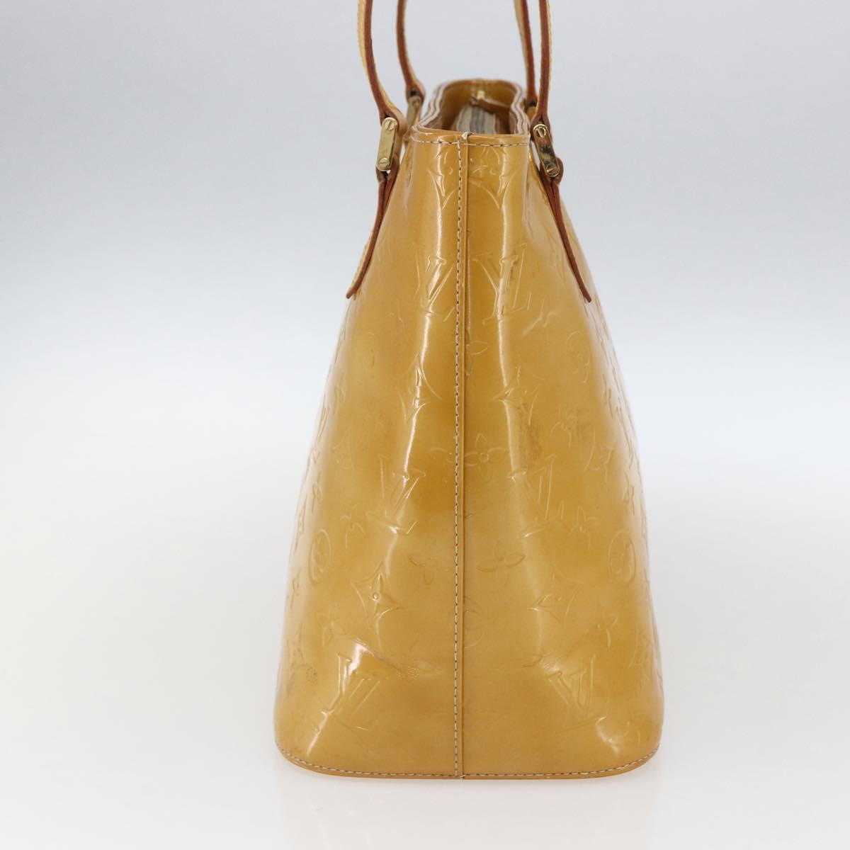 LOUIS VUITTON Monogram Vernis Houston Hand Bag Jaune M91121 LV Auth ka2560