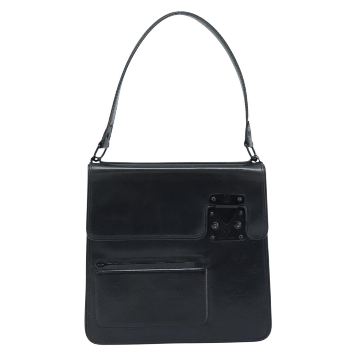 LOUIS VUITTON Monogram Mat Alston Shoulder Bag Black M92810 LV Auth ka2576